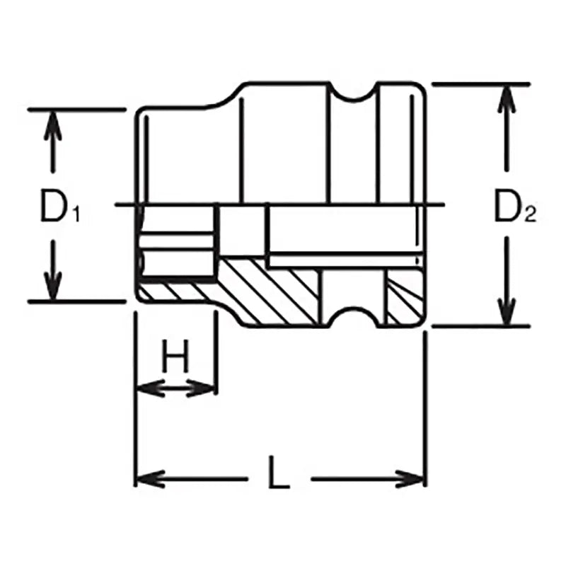Ko-ken Tools 1/2 Sq. Dr. Thin Wall 6-Point Impact Metric Socket 13mm Ko-ken Tools