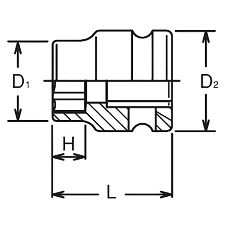 Ko-ken Tools 1/2 Sq. Dr. Thin Wall 6-Point Impact Metric Socket 18mm Ko-ken Tools