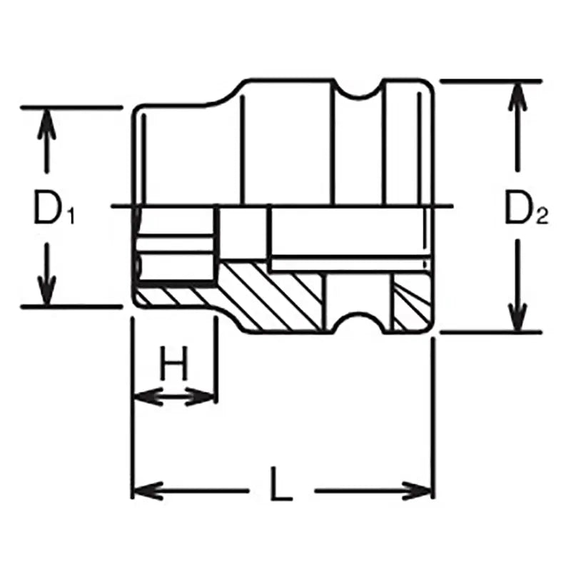 Ko-ken Tools 1/2 Sq. Dr. Thin Wall 6-Point Impact Metric Socket 21mm Ko-ken Tools