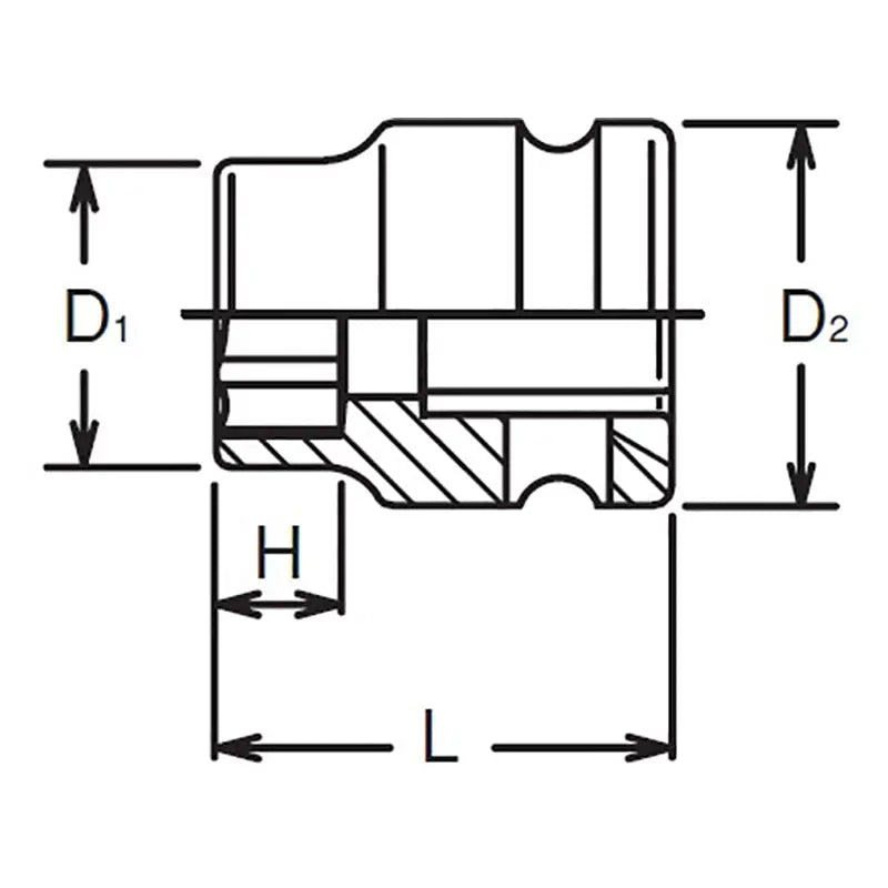 Ko-ken Tools 1/2 Sq. Dr. Thin Wall 6-Point Impact Metric Socket 22mm Ko-ken Tools