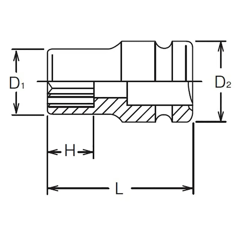 Ko-ken Tools 1/2 Sq. Dr. Socket 26mm 12 point Length 38mm Thin walled Ko-ken Tools