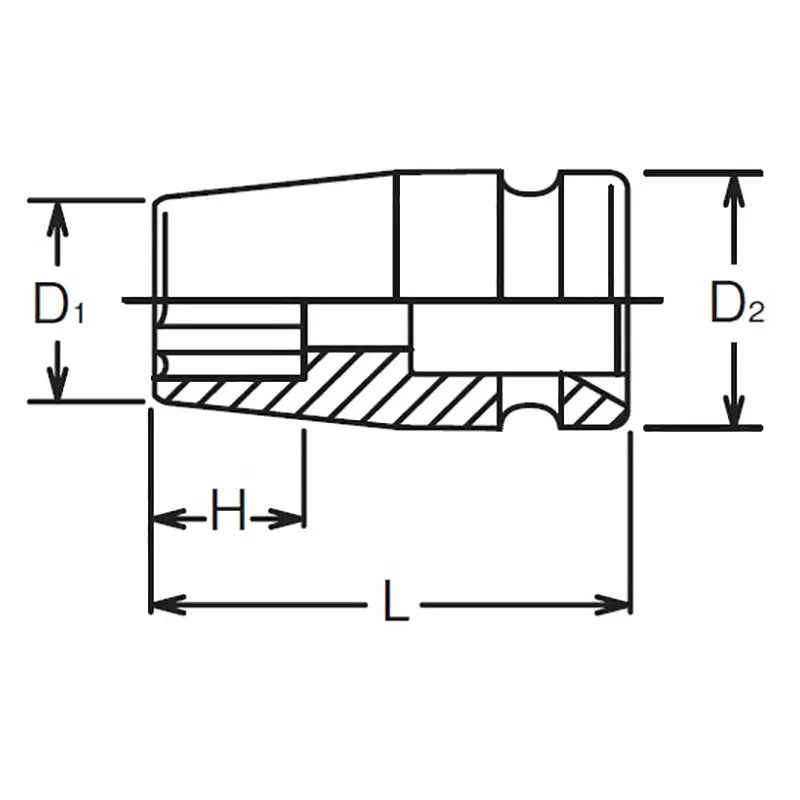 Ko-ken Tools 1/2 Sq. Dr. Socket 24mm Surface Drive Length 38mm Ko-ken Tools