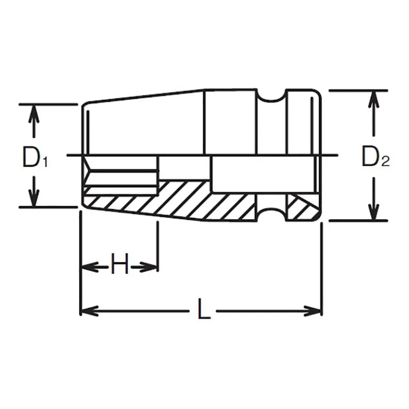 Ko-ken Tools 1/2 Sq. Dr. Socket 17mm Double Square Length 38mm Ko-ken Tools
