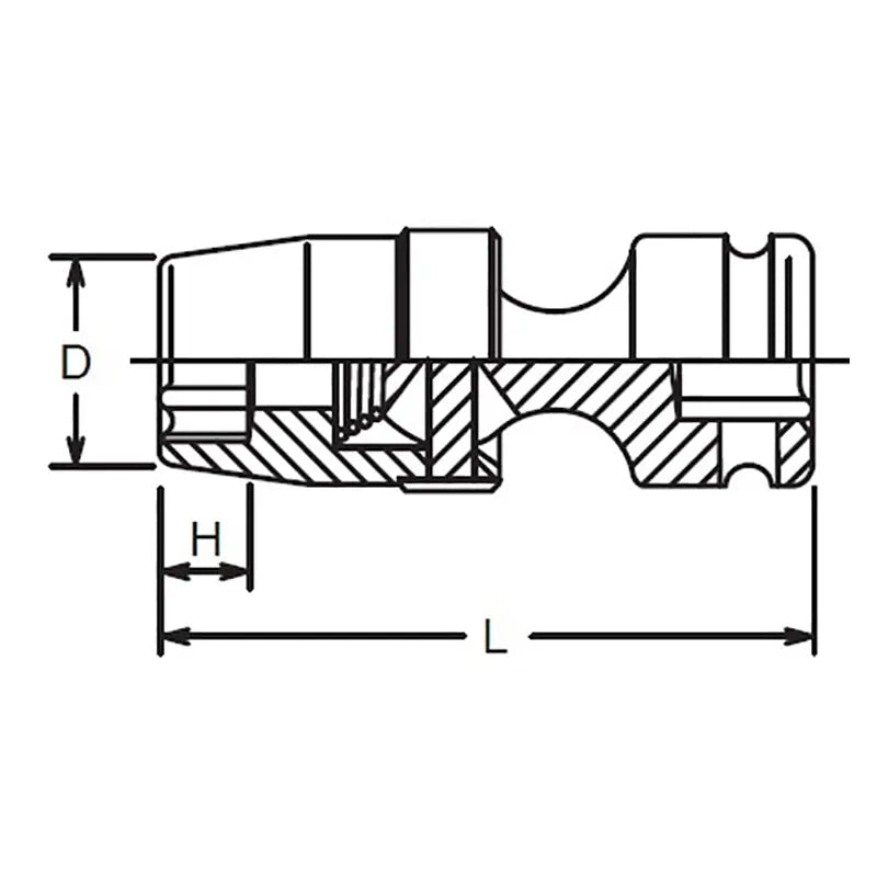 Ko-ken Tools 1/2 Sq. Dr. Universal Socket 16mm 6 point Length 69.5mm Ko-ken Tools