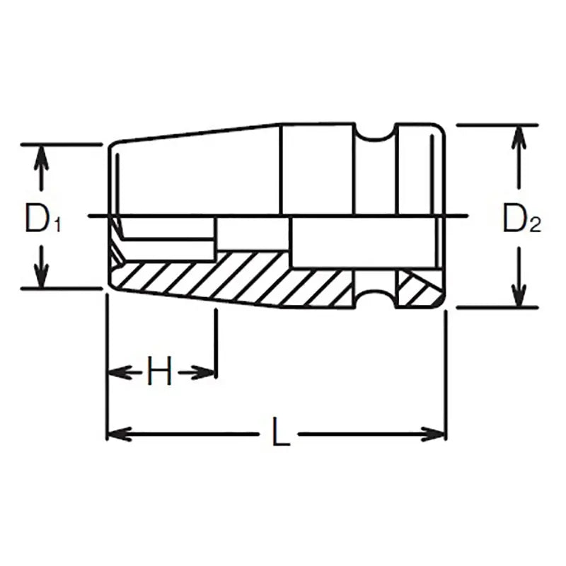 Ko-ken Tools 1/2 Sq. Dr. Socket 24mm Pathfinder Length 38mm Ko-ken Tools