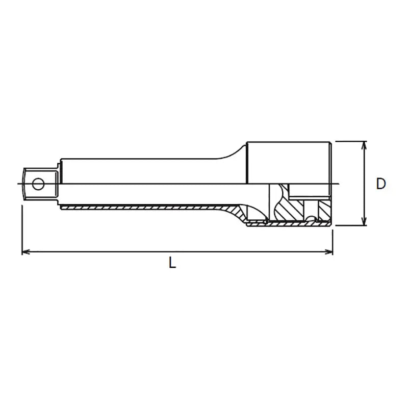 Ko-ken Tools 1/2 Sq. Dr. Extension Bar with Plastic Protector Length 250mm Pin type Turnable POM cover Ko-ken Tools