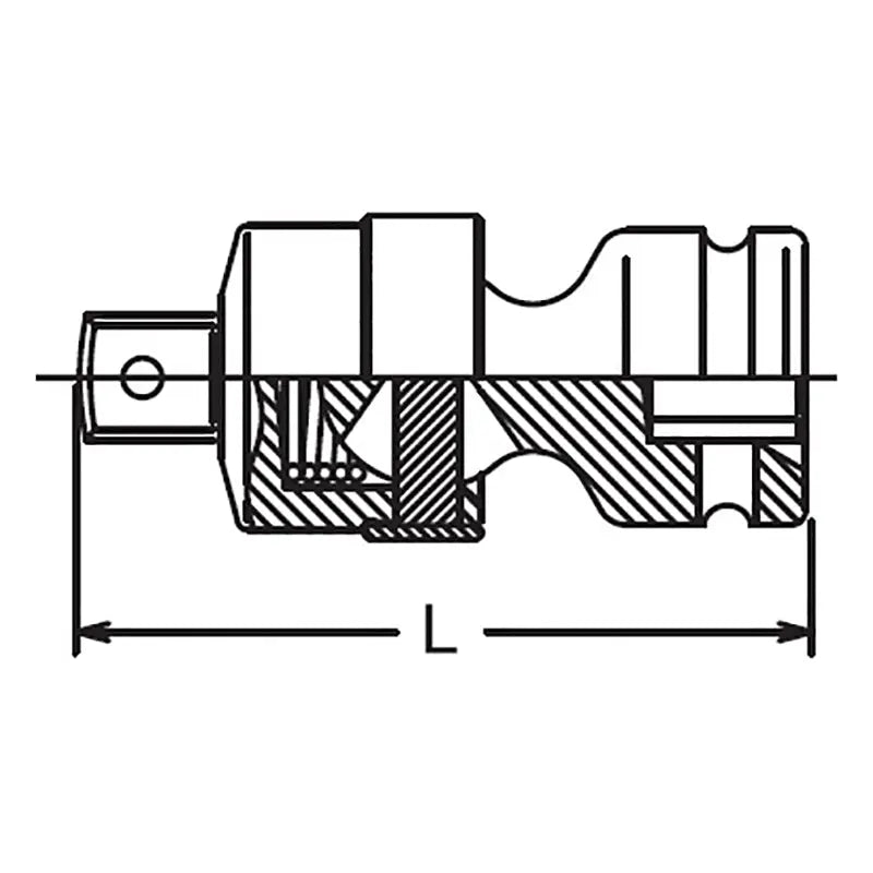 Ko-ken Tools 1/2 Sq. Dr. Universal Joint 1/2 Square Length 74mm Pin type Ko-ken Tools