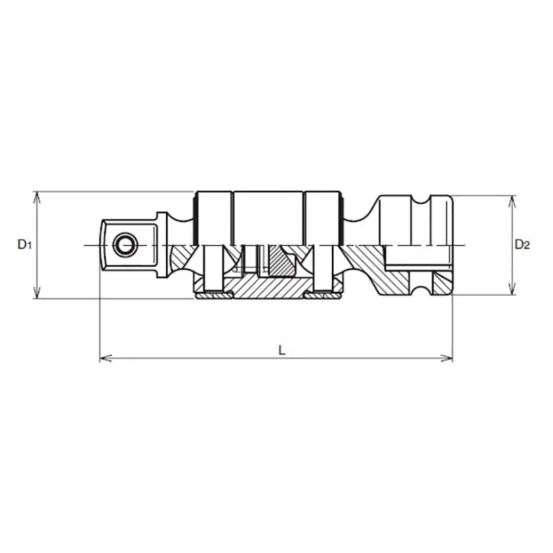Ko-ken Tools 1/2 Sq. Dr. Universal Double Joint 1/2 Square Length 90mm Ball type Ko-ken Tools