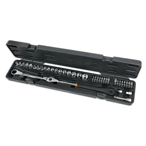 Beta Tools (Article# 1477/C38) Swivel Ratcheting Wrench Set with Short Socket for Belt Tighteners - BT 014770338 