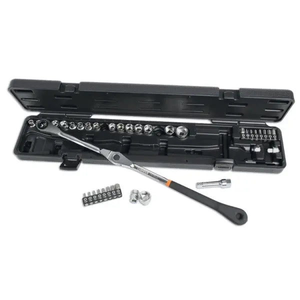 Beta Tools (Article# 1477/C38) Swivel Ratcheting Wrench Set with Short Socket for Belt Tighteners - BT 014770338 