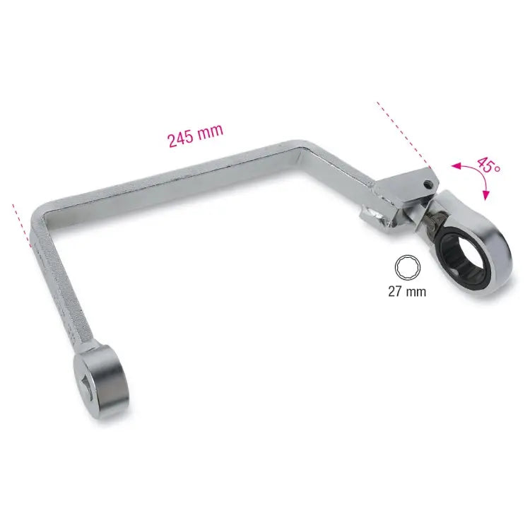 Beta Tools (Article# 1493FF/2) Oil Filter Wrench with Swivel Ratchet Head - BT 014930128 