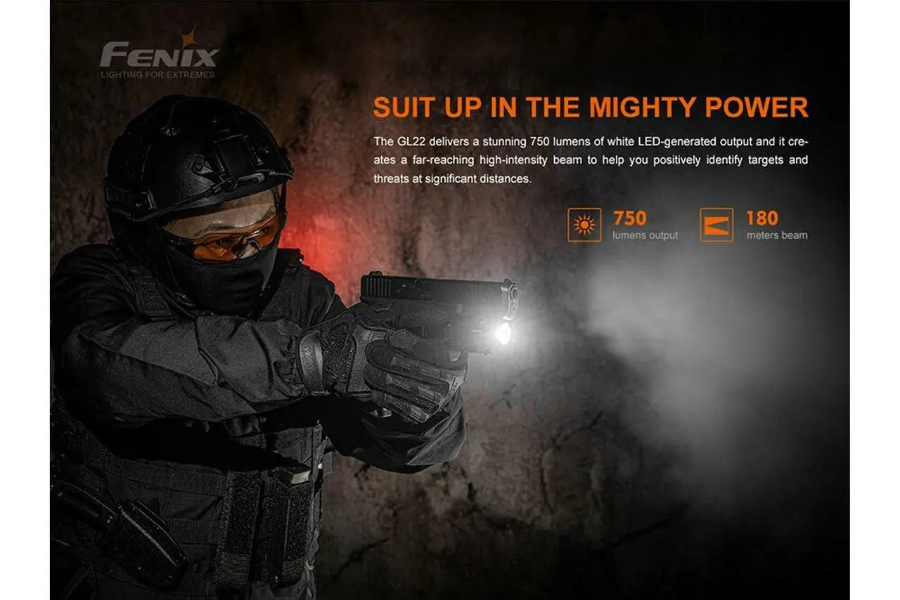 Fenix 750 Lumen Pistol Light with Red Laser - F FX-GL22 Fenix