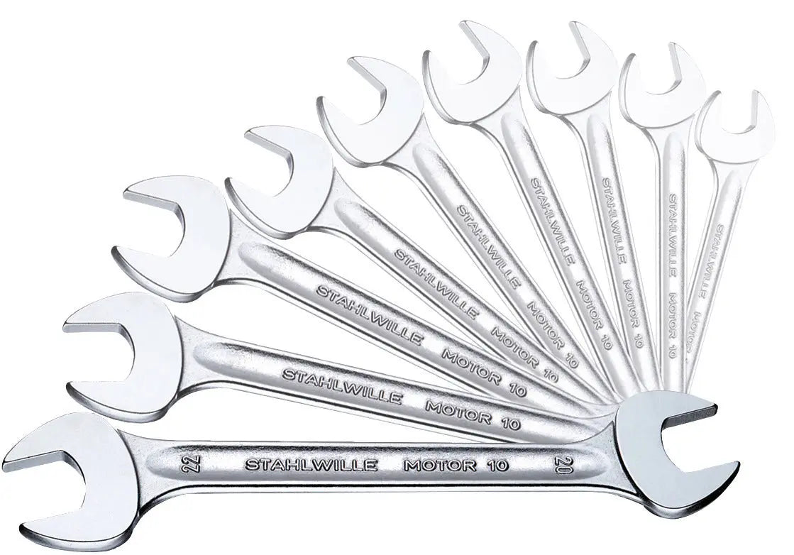 Stahlwille Set of 9 Double Open Ended Wrench, 6 x 7 - 21 x 24 - ST 96400314 Stahlwille