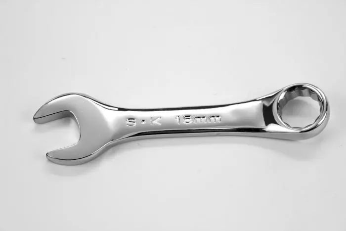 SK Tools - 15 mm 12 Point Metric Short Combination Chrome Wrench - 88115 SK Tools