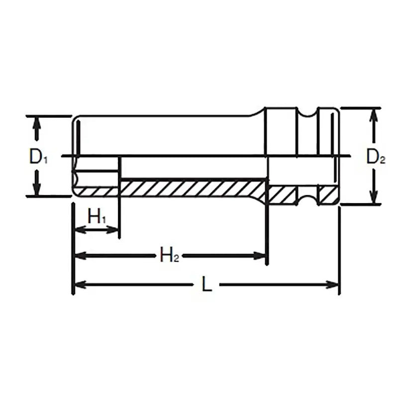 Ko-ken Tools 5/8 Sq. Dr. Socket 14mm 6 point Length 90mm Ko-ken Tools