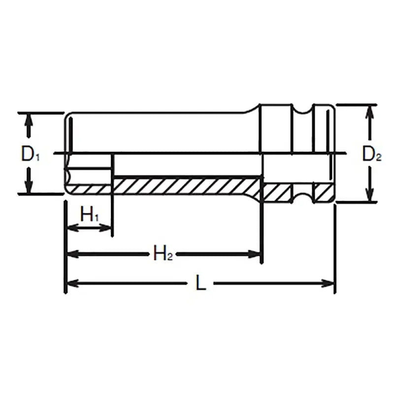 Ko-ken Tools 5/8 Sq. Dr. Socket 22mm 6 point Length 90mm Ko-ken Tools