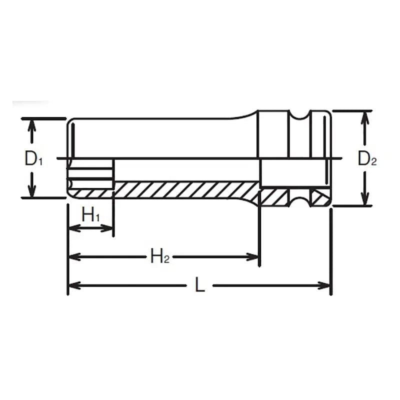 Ko-ken Tools 5/8 Sq. Dr. Socket 17mm Surface Length 90mm Ko-ken Tools