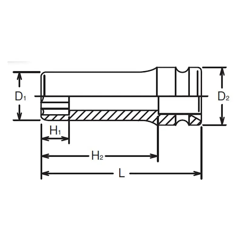 Ko-ken Tools 5/8 Sq. Dr. Socket 22mm Surface Length 90mm Ko-ken Tools