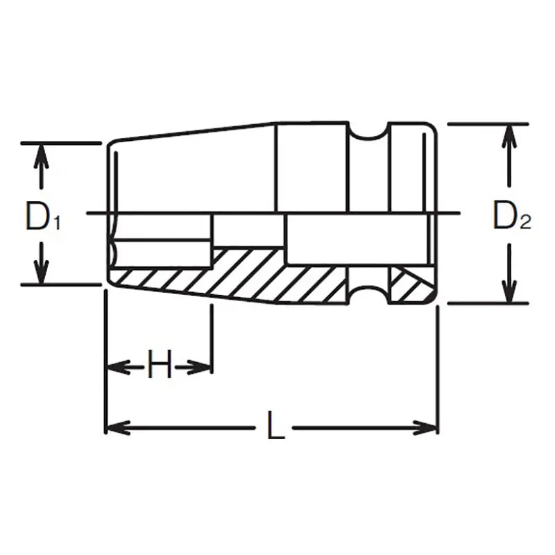 Ko-ken Tools 5/8 Sq. Dr. Socket 21mm 6 point Length 47.5mm Ko-ken Tools