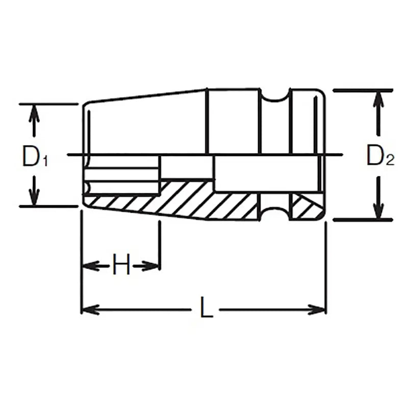 Ko-ken Tools 5/8 Sq. Dr. Socket 21mm Surface Length 47.5mm Ko-ken Tools