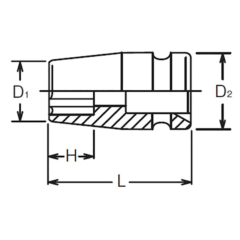 Ko-ken Tools 5/8 Sq. Dr. Socket 26mm Surface Length 50.5mm Ko-ken Tools