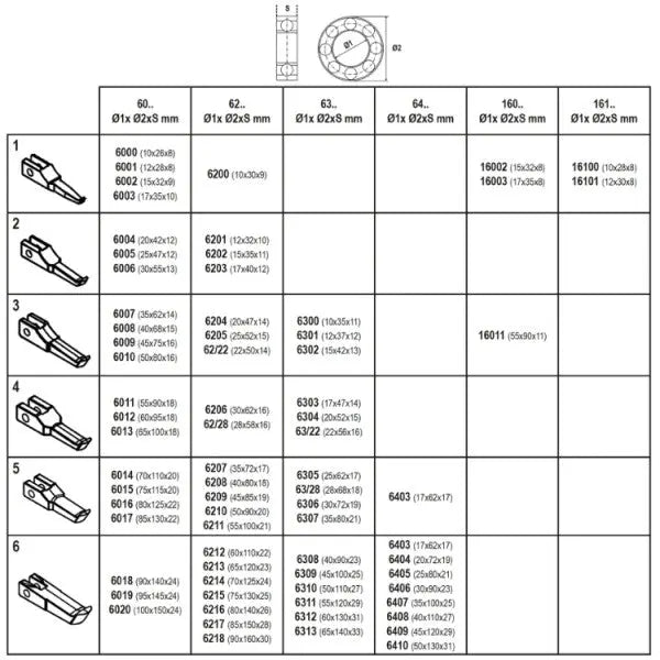 Beta Tools (Article# 1548/C6) Bearing Removal Tool with Thin Interchangeable Terminals - BT 015480306 