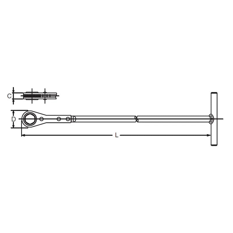 Ko-ken Tools Push and Pull Ratchet 14mm 6 point Length 480mm Ko-ken Tools