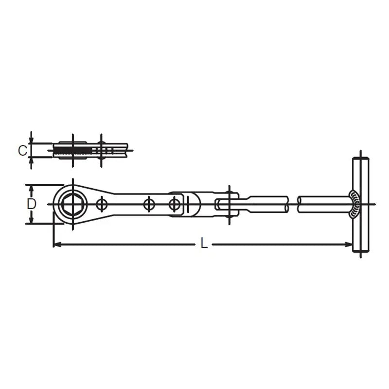 Ko-ken Tools Push and Pull Ratchet 10mm 6 point Length 297mm Ko-ken Tools