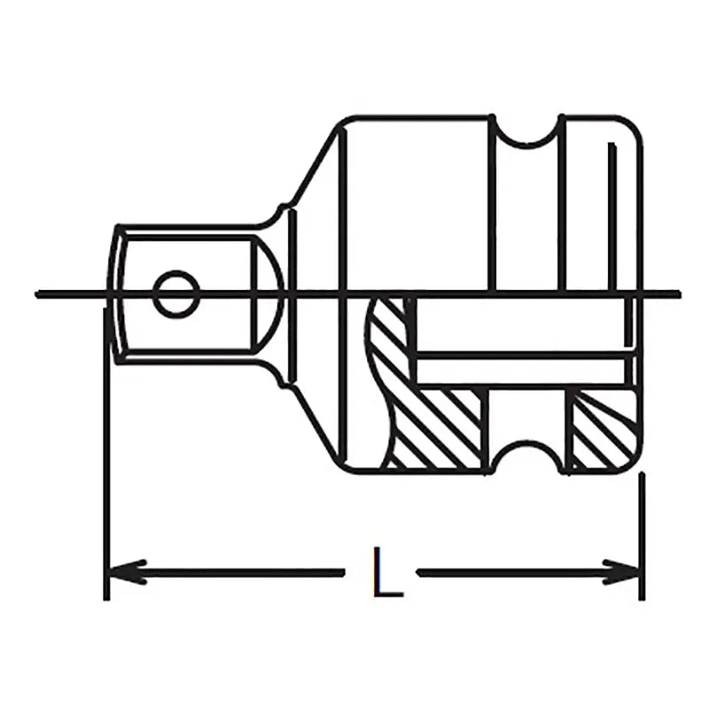 Ko-ken Tools 5/8 Sq. Dr. Adaptor 1/2 Square Length 46mm Pin type Ko-ken Tools