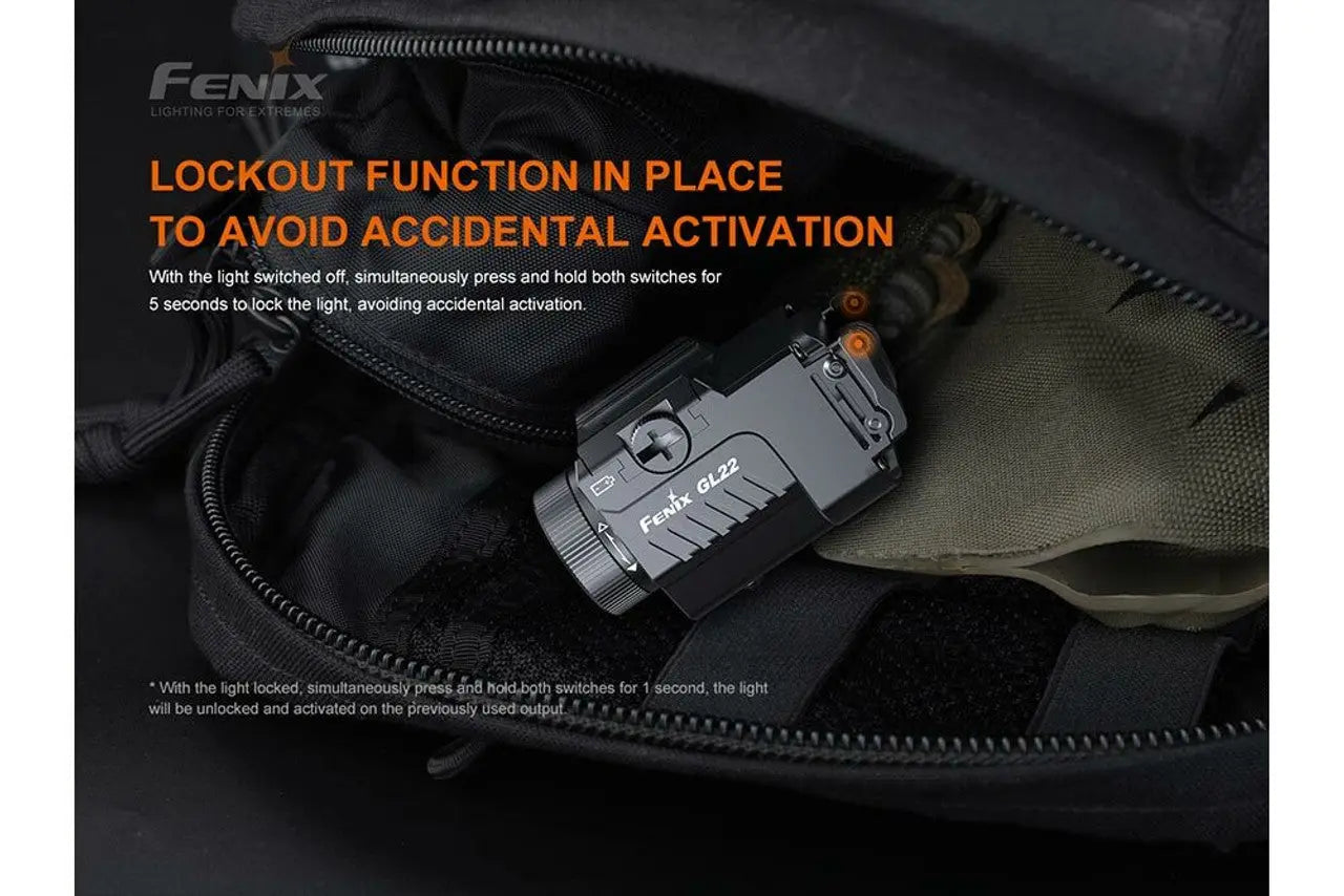 Fenix 750 Lumen Pistol Light with Red Laser - F FX-GL22 Fenix