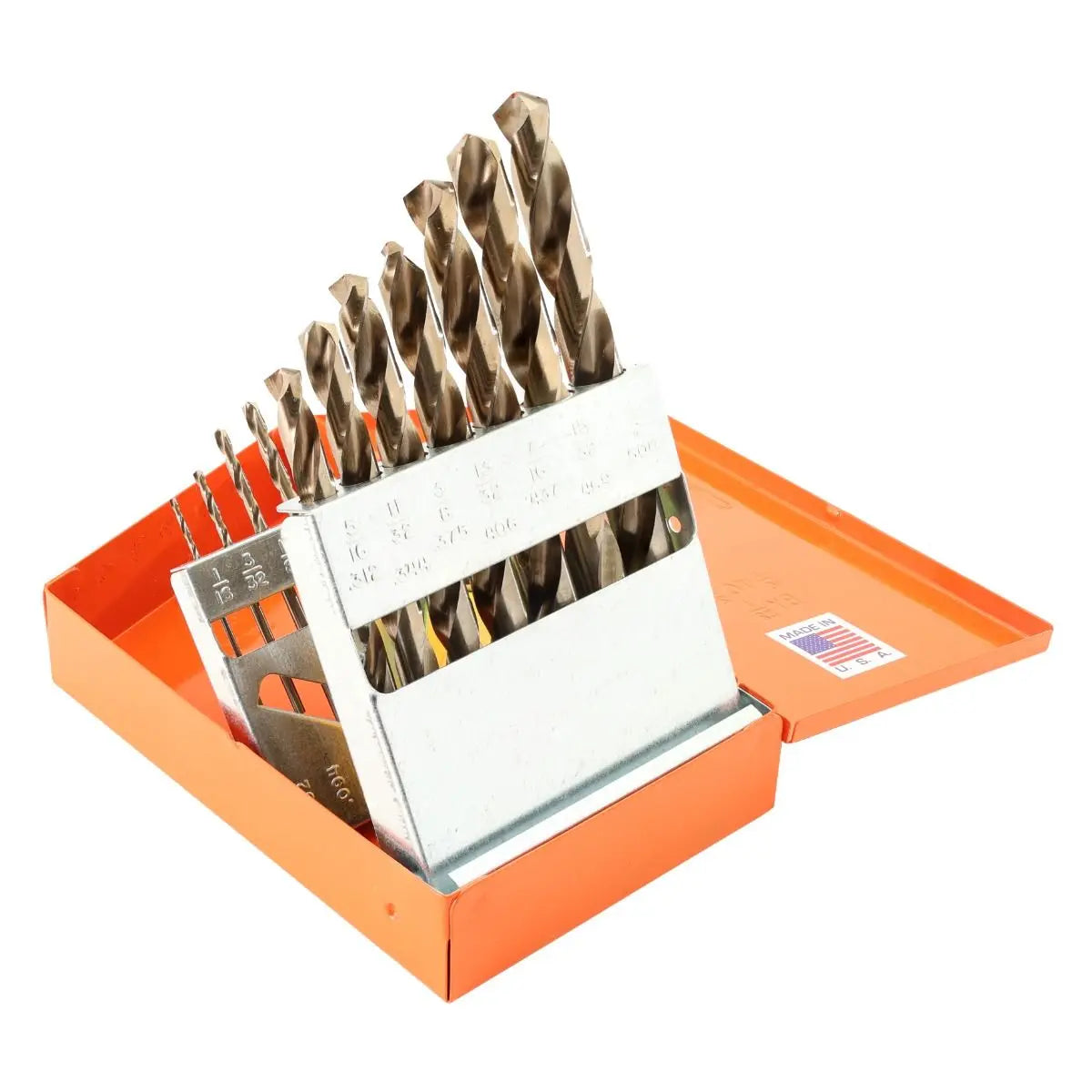 KnKut Set of 15 HD Hexagon Shank M35 Cobalt Jobber Length Drill Bit, 1/16 in - 1/2 in by 32nds - 15KK35 KnKut