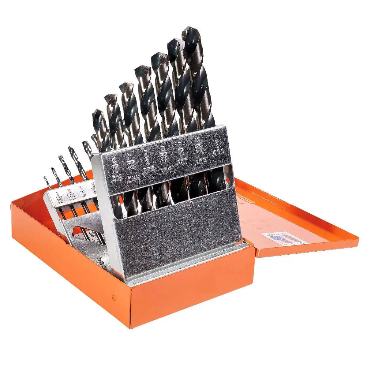 KnKut Set of 15 Jobber Length Drill Bit, 1/16 in - 1/2 in by 32nds - 15KK5 KnKut