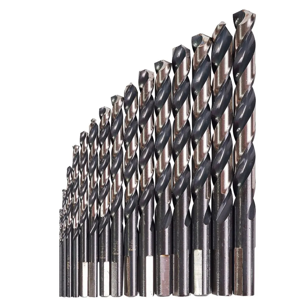 KnKut Set of 15 Jobber Length Drill Bit, 1/16 in - 1/2 in by 32nds - 15KK5 KnKut