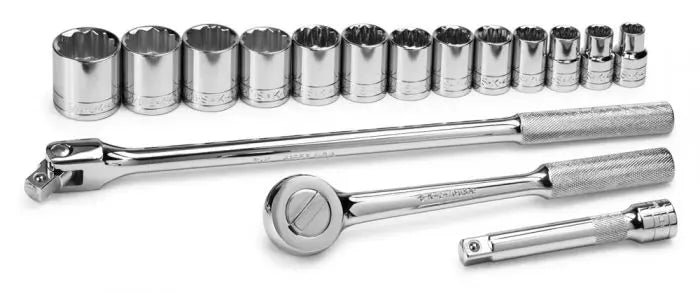 SK Tools - Set Socket 1/2dr Standard 12pt Fractional 16pc - 4116 SK Tools