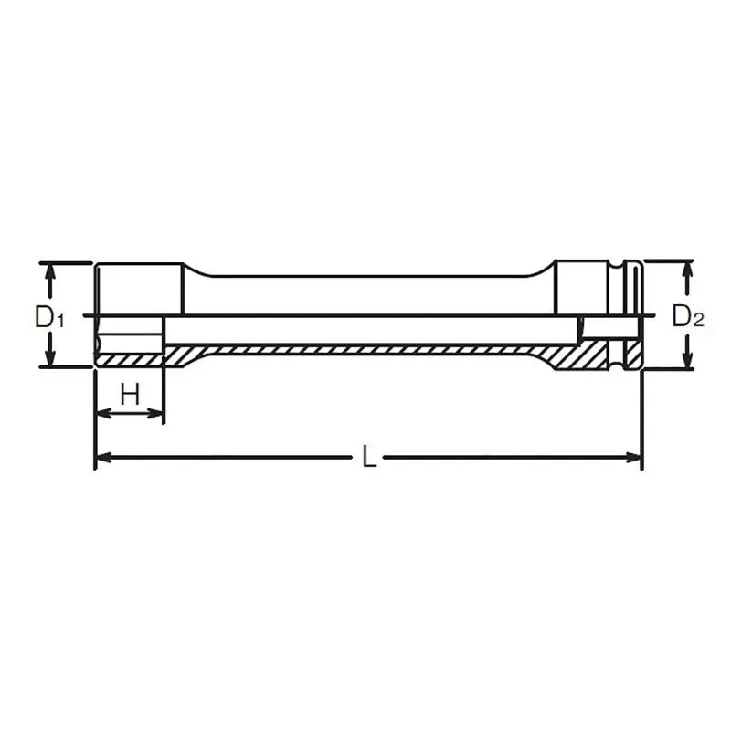 Ko-ken Tools 3/4 Sq. Dr. Extra Long Wheel Nut Socket 32mm 6 point Length 270mm Ko-ken Tools