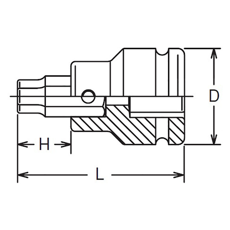 Ko-ken Tools 3/4 Sq. Dr. Bit Socket 16mm Hex Length 76mm