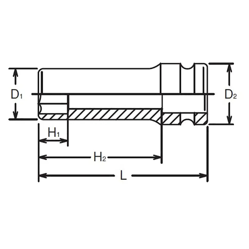Ko-ken Tools 3/4 Sq. Dr. Socket 42mm 6 point Length 100mm Thin walled Ko-ken Tools
