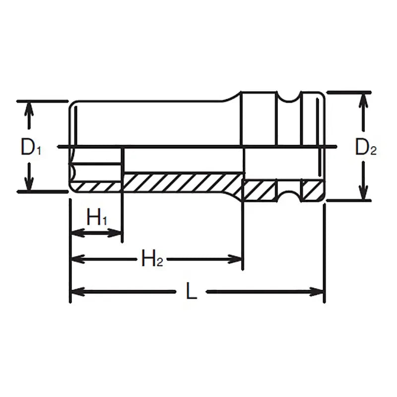 Ko-ken Tools 3/4 Sq. Dr. Socket 46mm 6 point Length 80mm Thin walled Ko-ken Tools
