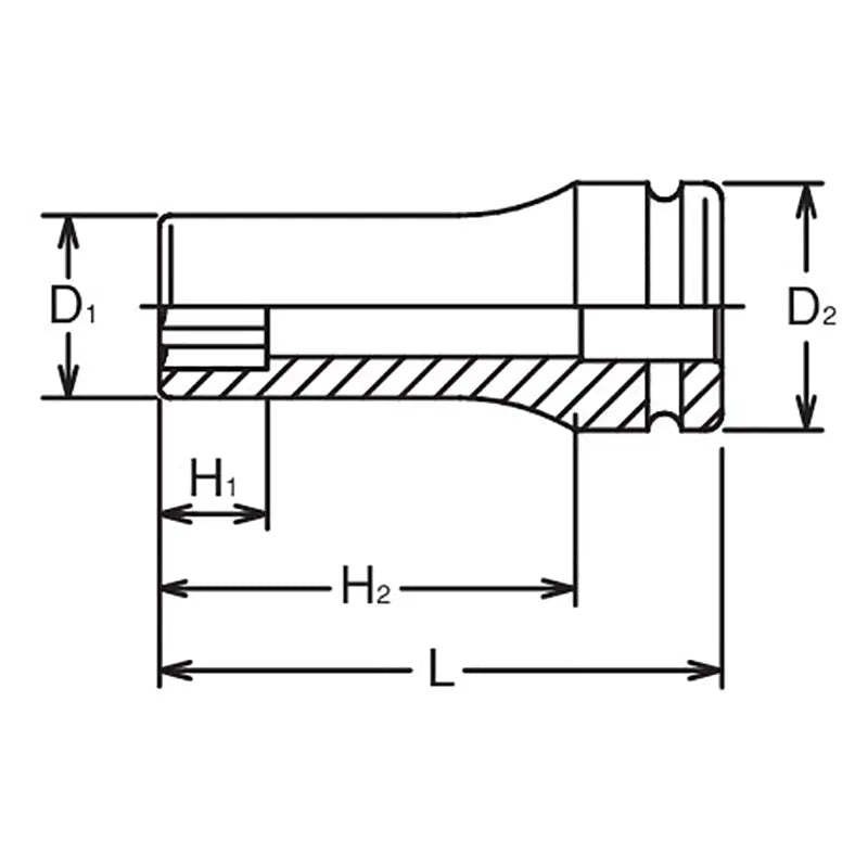 Ko-ken Tools 3/4 Sq. Dr. Socket 15mm Surface Drive 100mm Ko-ken Tools