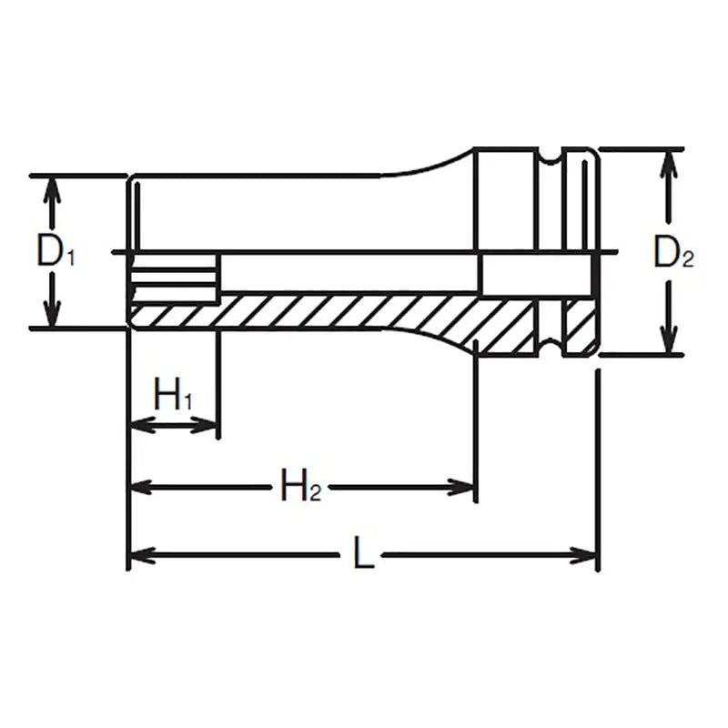Ko-ken Tools 3/4 Sq. Dr. Socket 36mm Surface Drive Length 100mm Ko-ken Tools
