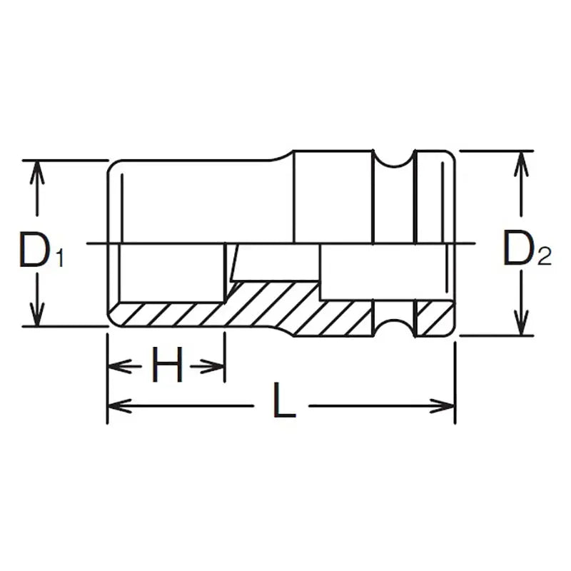 Ko-ken Tools 3/4 Sq. Dr. Rear Wheel Nut Socket 17mm Square Length 67mm Ko-ken Tools
