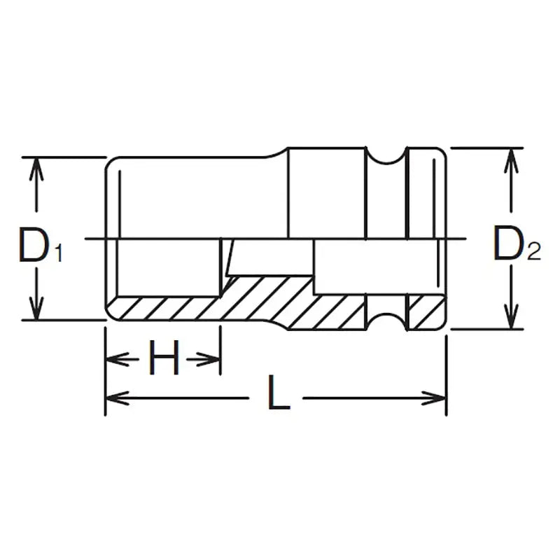 Ko-ken Tools 3/4 Sq. Dr. Rear Wheel Nut Socket 22mm Square Length 67mm Ko-ken Tools