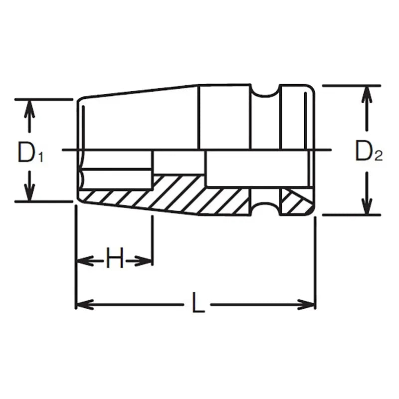 Ko-ken Tools 3/4 Sq. Dr. Socket 17mm 6 point Length 50mm Ko-ken Tools