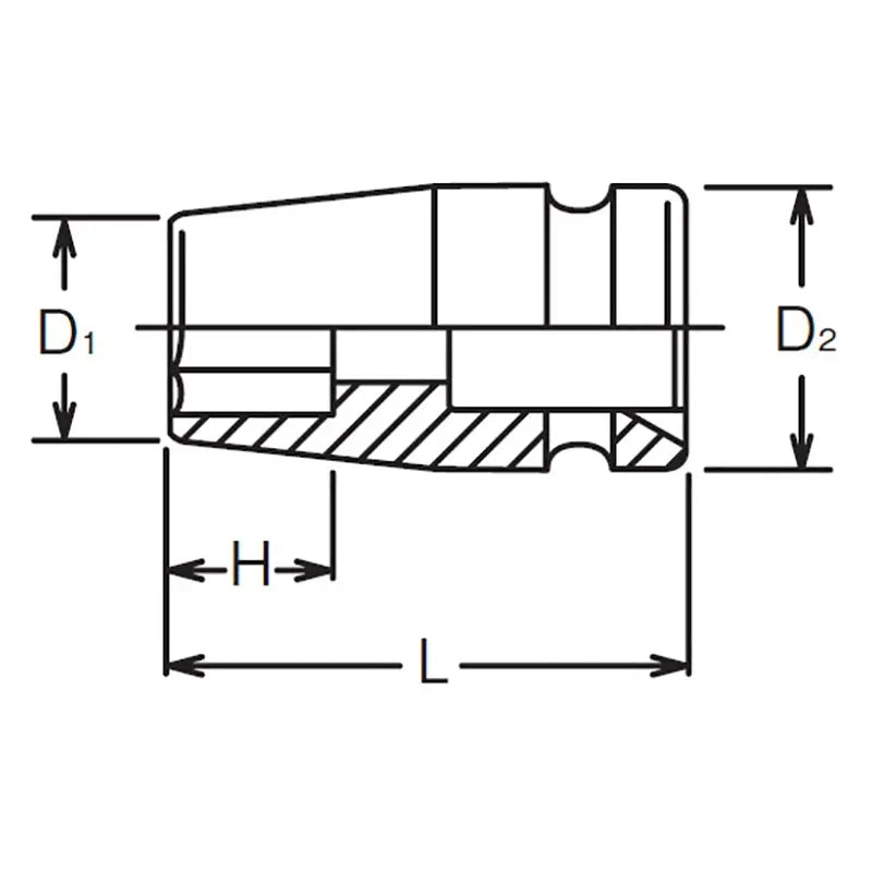Ko-ken Tools 3/4 Sq. Dr. Socket 70mm 6 point Length 70mm Ko-ken Tools