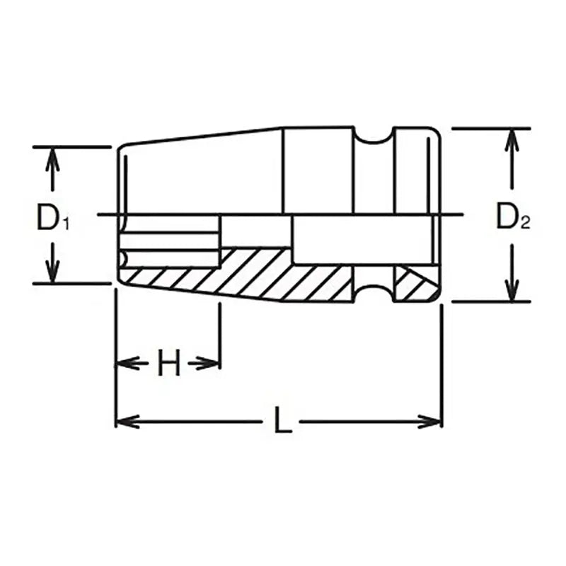 Ko-ken Tools 3/4 Sq. Dr. Socket 22mm Surface Drive Length 50mm Ko-ken Tools