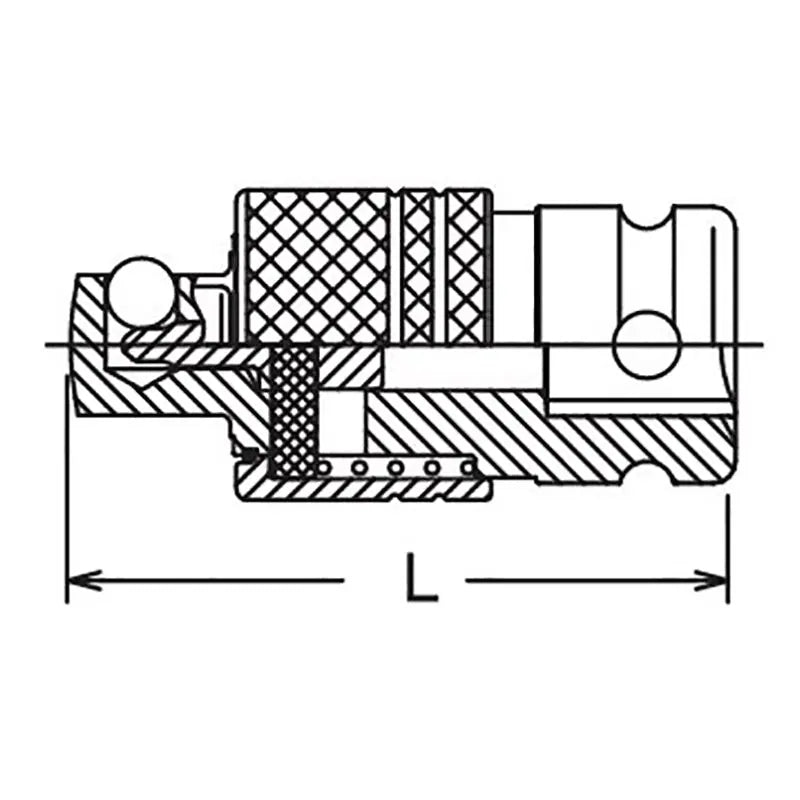 Ko-ken Tools 3/4 Sq. Dr. Locking Adaptor 1/2 Square Length 70mm Locking Quick Release Ko-ken Tools