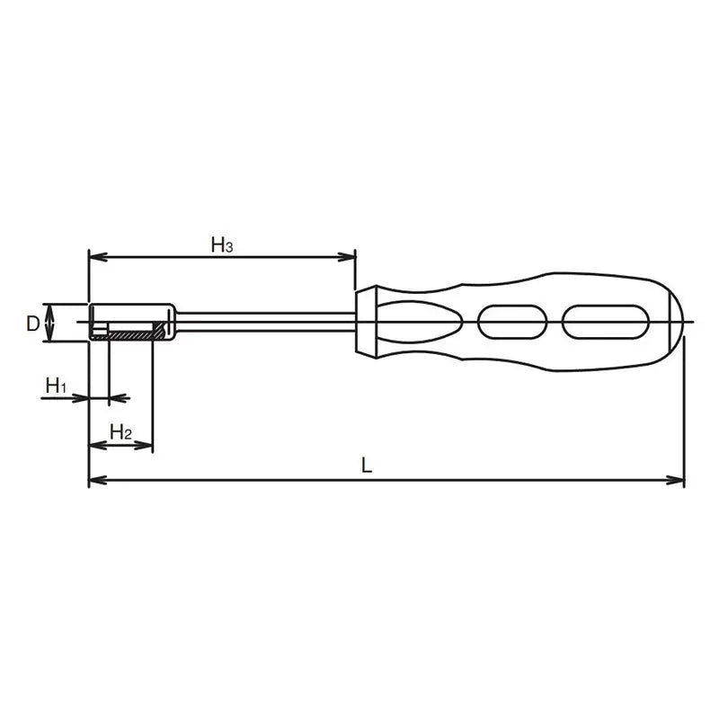 Ko-ken Tools Socket Driver 4mm 6 point Length 225mm Ko-ken Tools