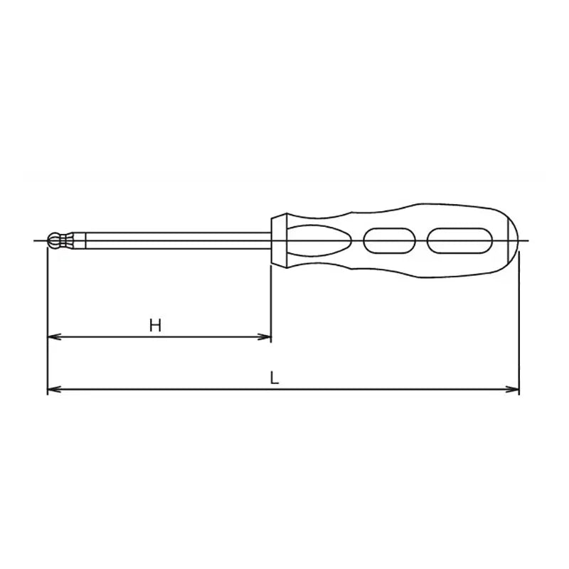Ko-ken Tools Screwdriver 4mm Ballpoint Hex Length 225mm Ko-ken Tools