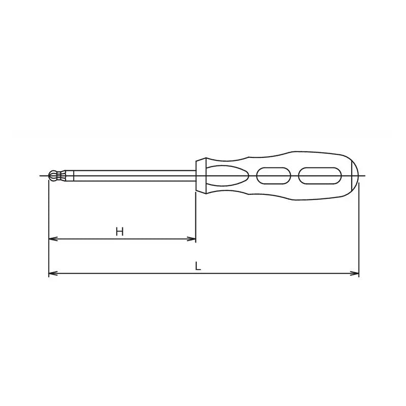 Ko-ken Tools Screwdriver 6mm Ballpoint Hex Length 245mm Ko-ken Tools