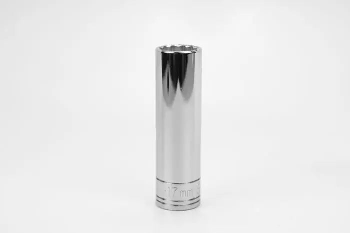 SK Tools - 17 mm 1/2" Drive 12 Point Metric Deep Chrome Socket - 48017 SK Tools